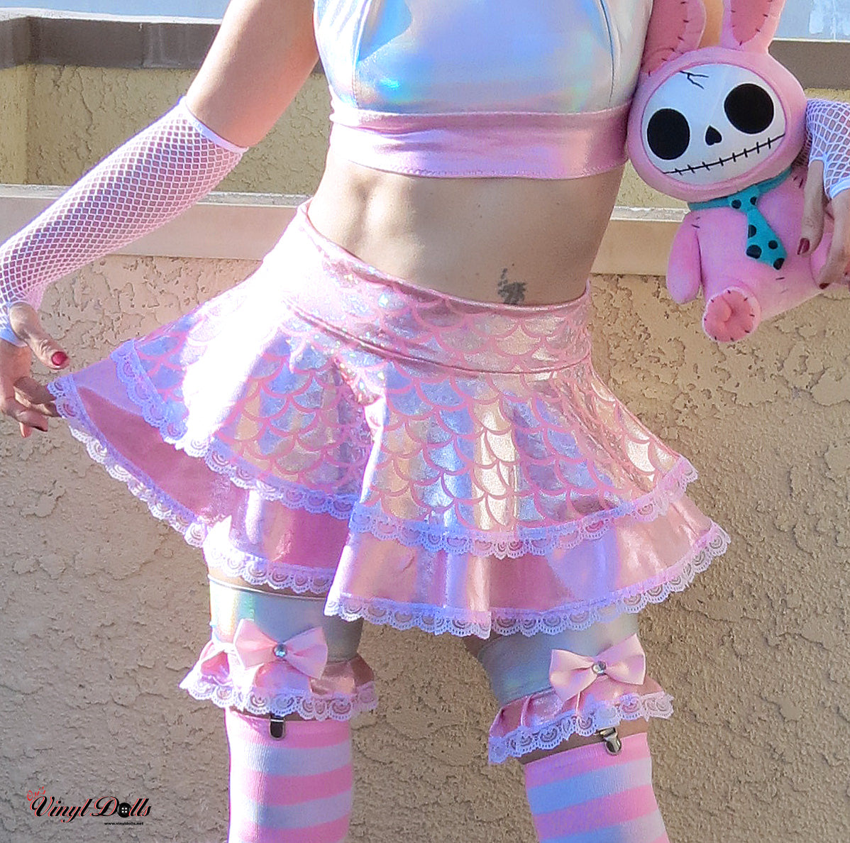 Iridescent Pastel Pink Mermaid Skirt – VinylDolls