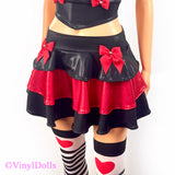 Black Red Shiny Layered Skirt