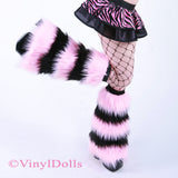 Striped Baby Pink Black Fluffies