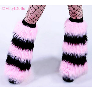 Striped Baby Pink Black Fluffies