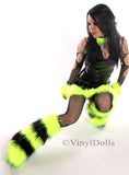 Striped Neon Yellow Black Fluffies