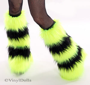 Striped Neon Yellow Black Fluffies