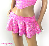 Candy Pink Mermaid Mini Skirt