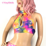 Rainbow Mermaid Keyhole Top